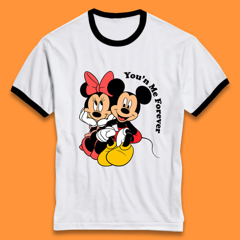 You'n Me Forever Disney Mickey & Minnie Mouse Disneyland Cartoon Characters Disney World Walt Disney Ringer T Shirt