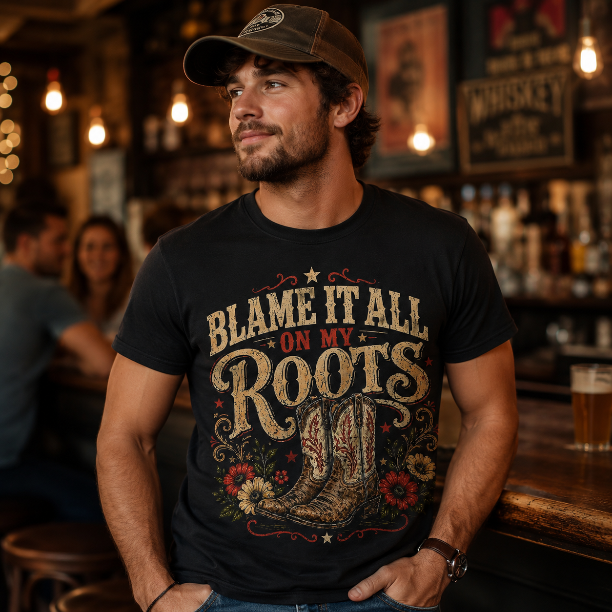 Blame it all on my Roots Country Music Concert Western Graphic T Shirt