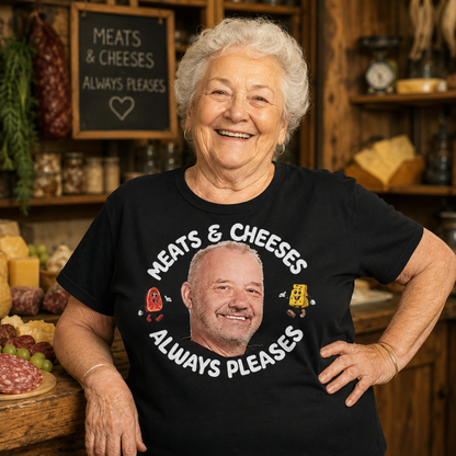 Bob Mortimer Meats Cheeses Always Pleases T-Shirt Comedy Quote Tee