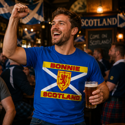 Bonnie Scotland Football Flag T Shirt