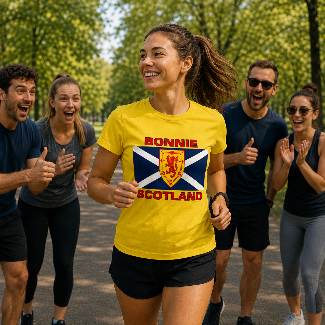 Bonnie Scotland Football Flag T Shirt
