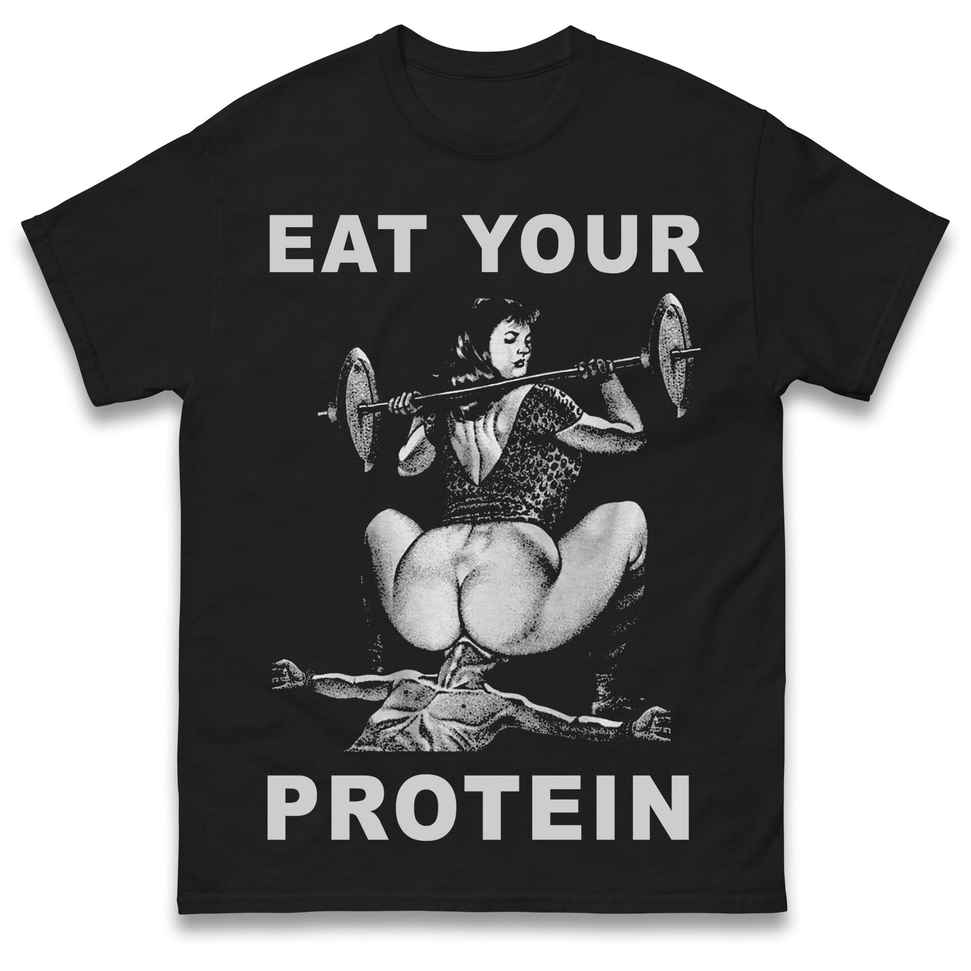Breakfast of Champions Eat Your Protein Tee Sarcastic Shirt Adult Humor T Shirt