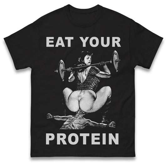Breakfast of Champions Eat Your Protein Tee Sarcastic Shirt Adult Humor T Shirt
