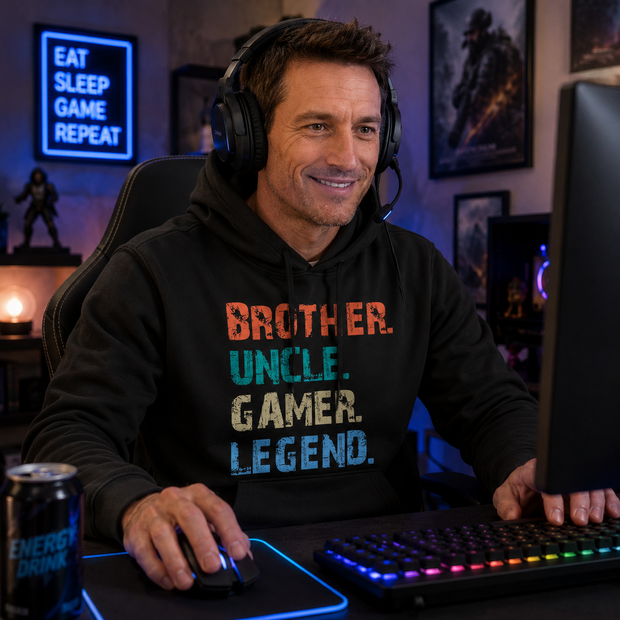 Brother Uncle Gamer Legend Hoodie