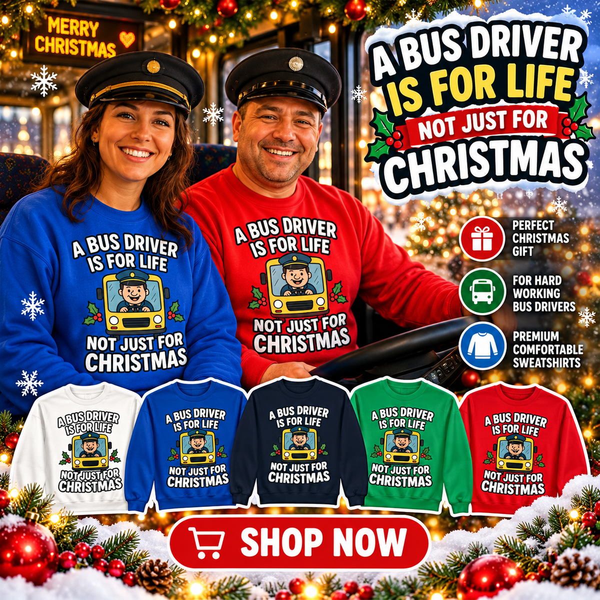 Bus Driver Christmas Jumper