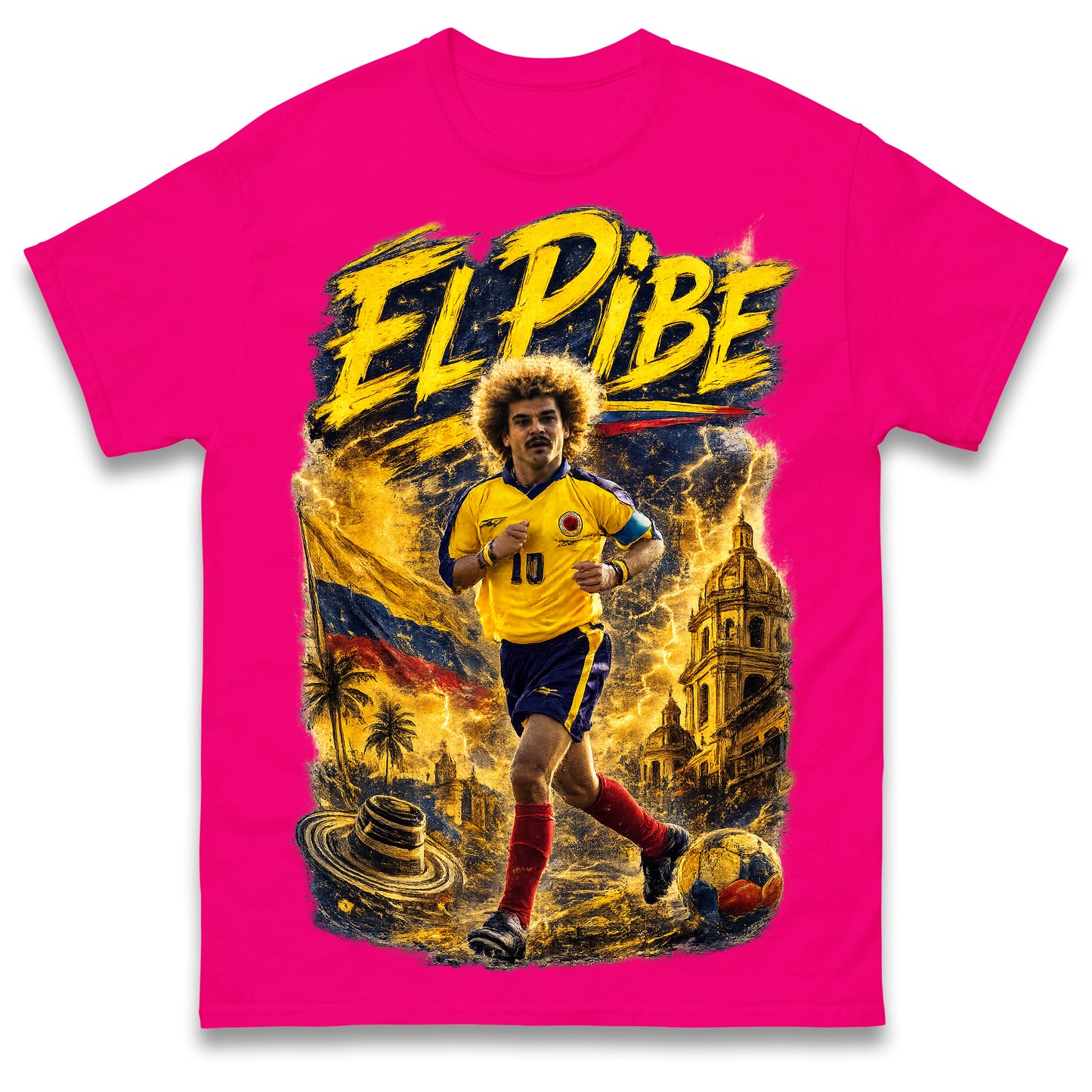 Carlos Valderrama El Pibe Colombia Football T Shirt
