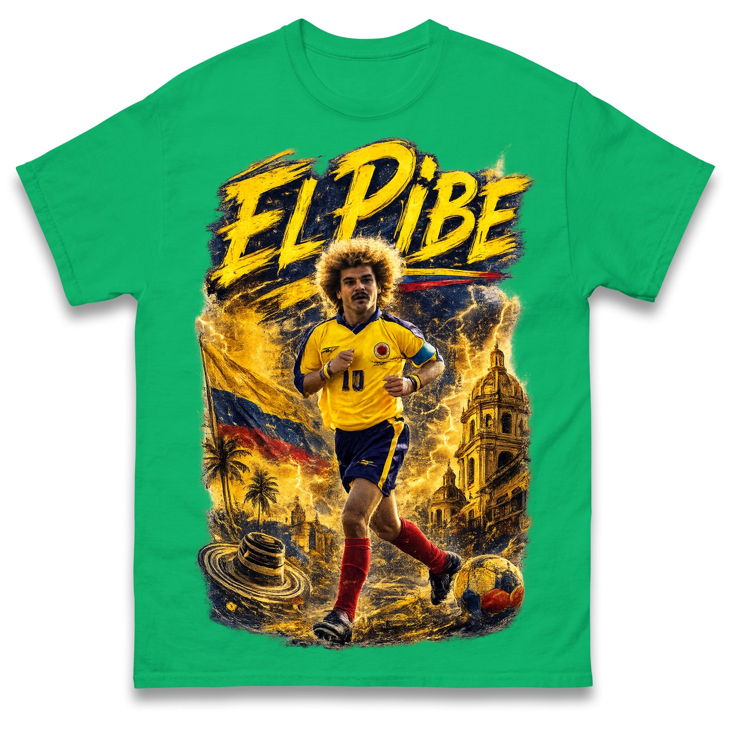 Carlos Valderrama El Pibe Colombia Football T Shirt