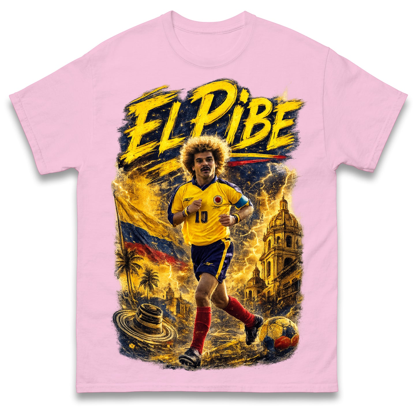 Carlos Valderrama El Pibe Colombia Football T Shirt