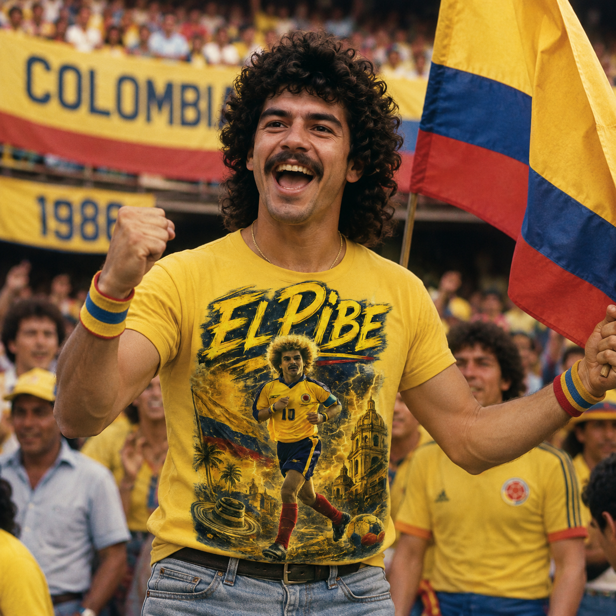 Carlos Valderrama El Pibe Colombia Football T Shirt