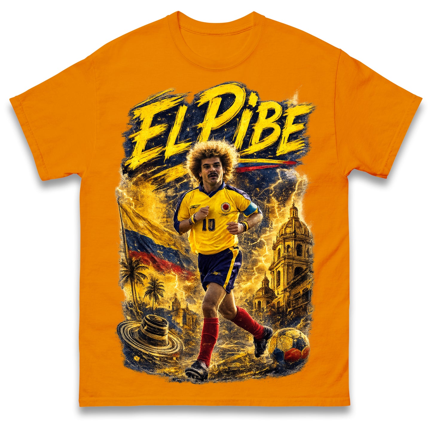 Carlos Valderrama El Pibe Colombia Football T Shirt