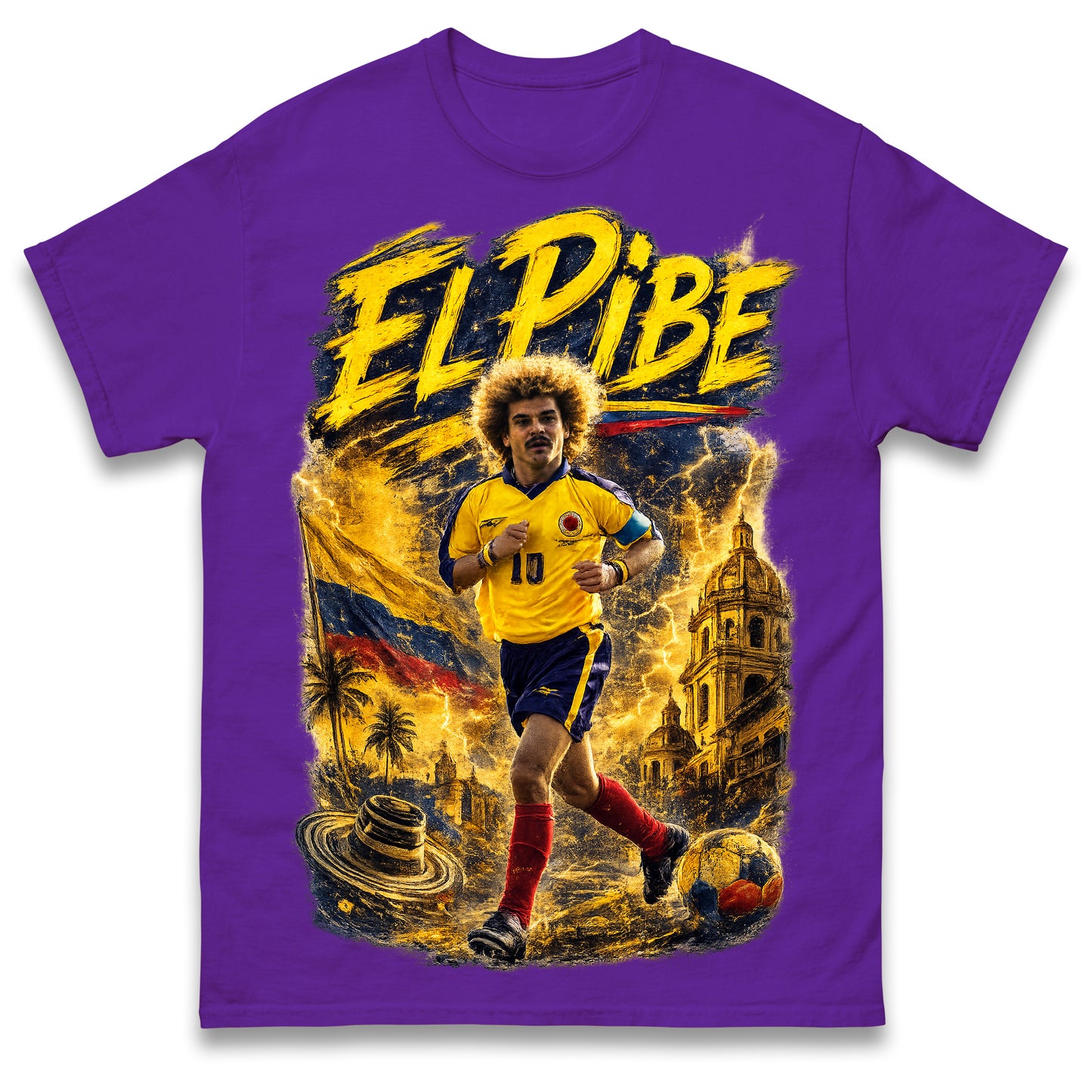 Carlos Valderrama El Pibe Colombia Football T Shirt