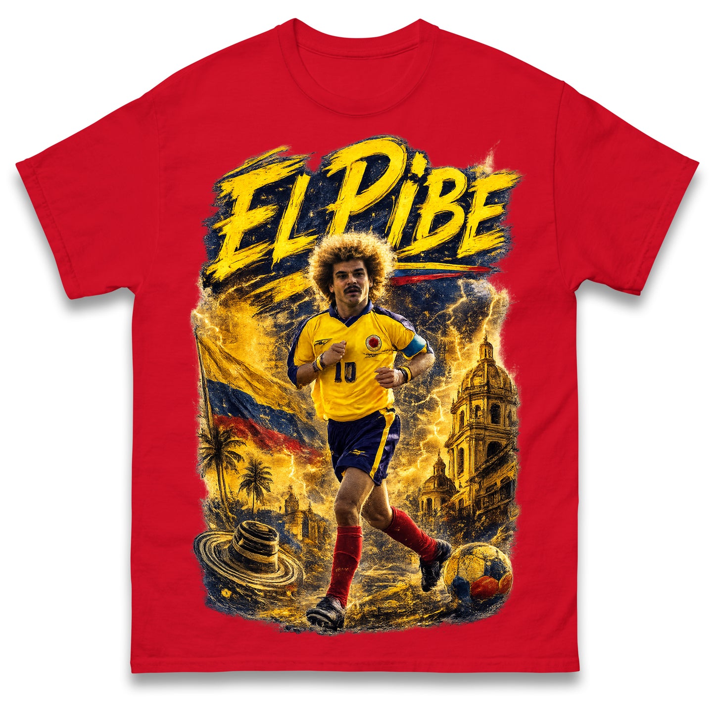 Carlos Valderrama El Pibe Colombia Football T Shirt
