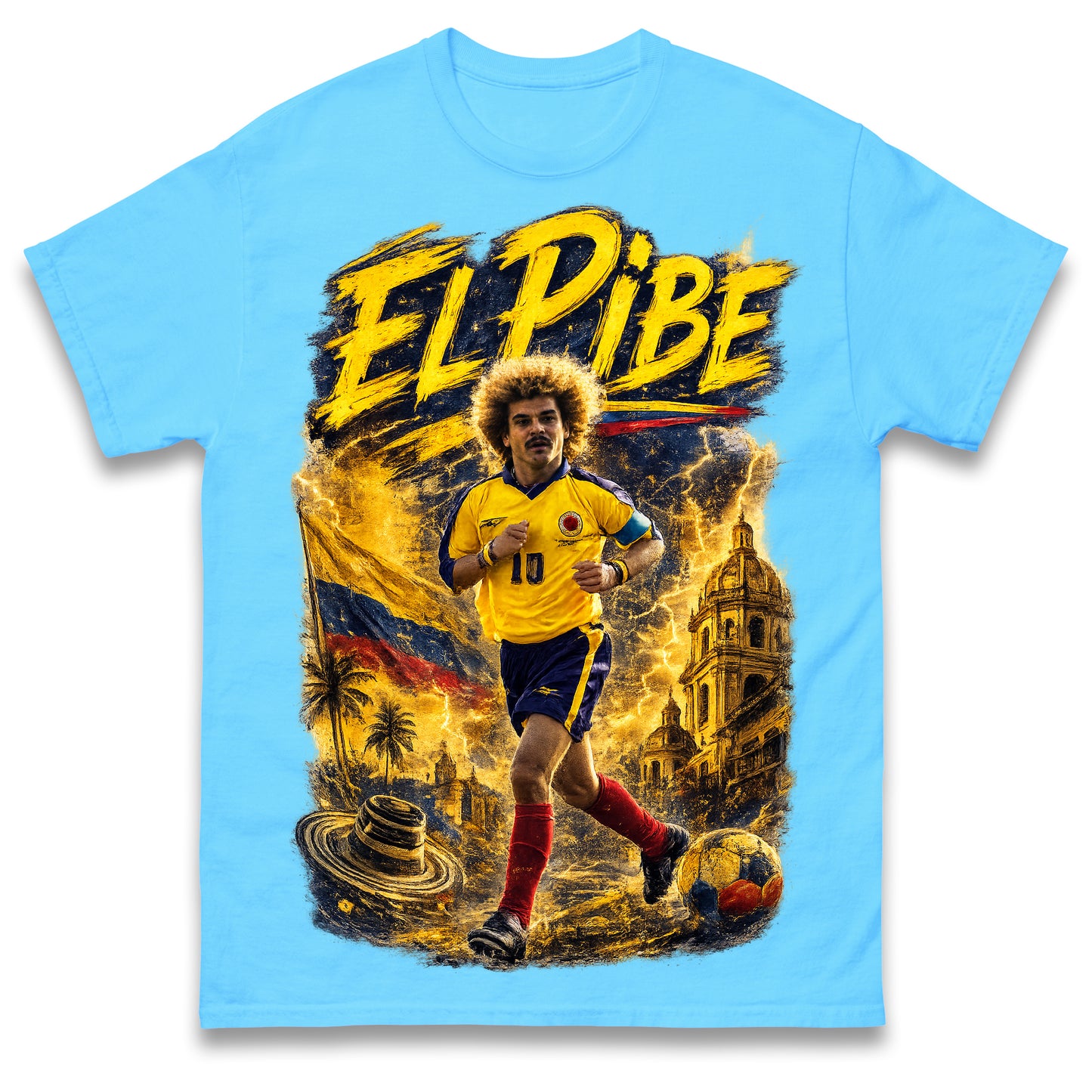 Carlos Valderrama El Pibe Colombia Football T Shirt