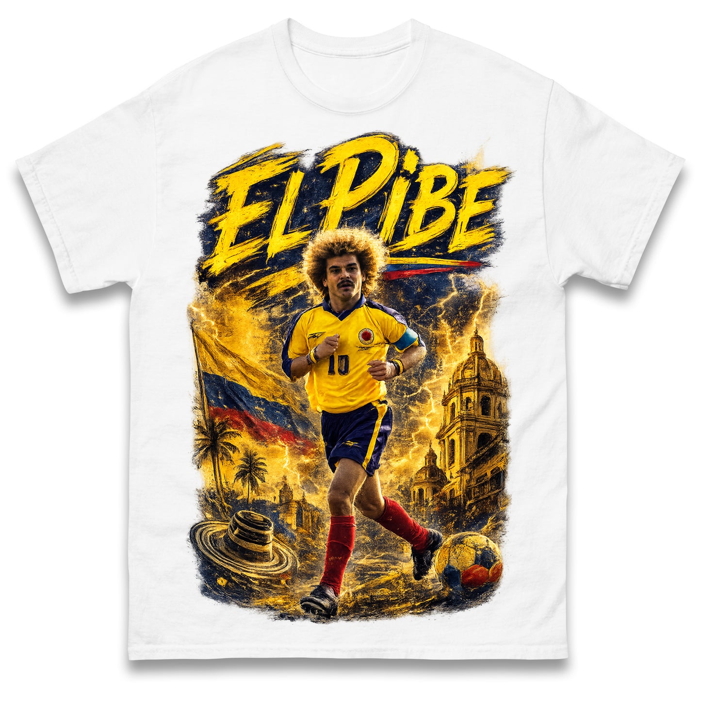 Carlos Valderrama El Pibe Colombia Football T Shirt