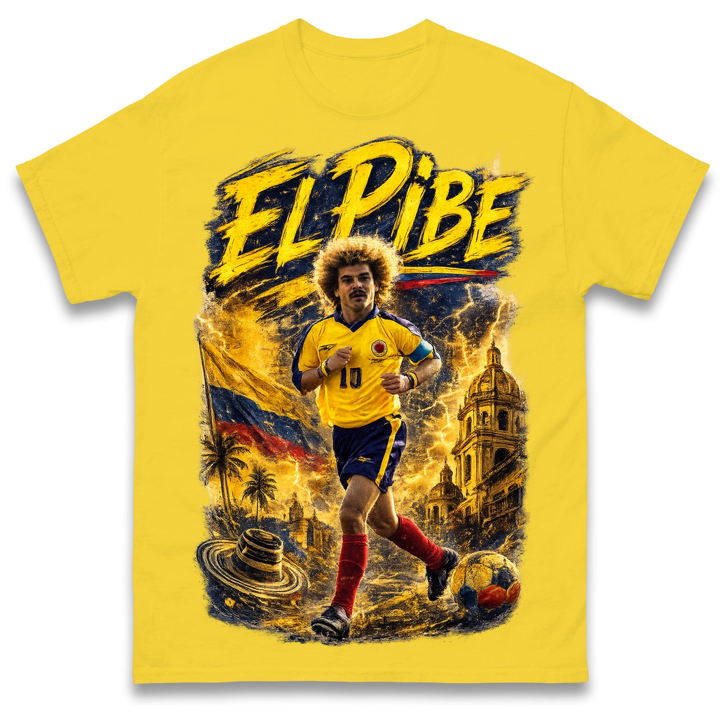 Carlos Valderrama El Pibe Colombia Football T Shirt