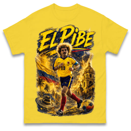 Carlos Valderrama El Pibe Colombia Football T Shirt
