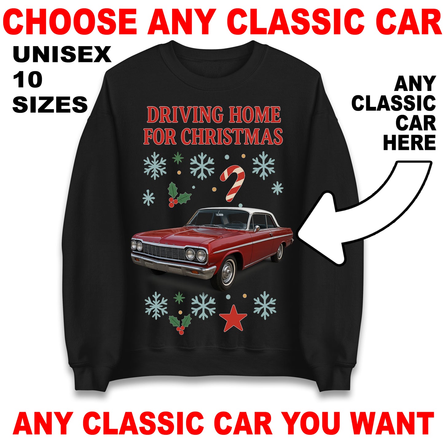 Classic Car Christmas Jumper