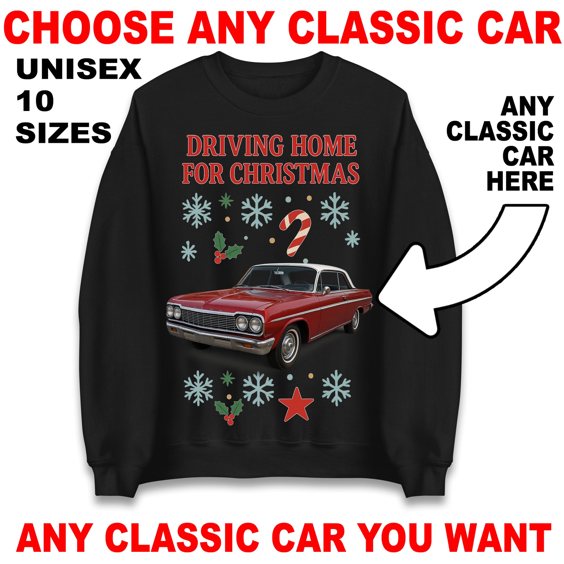Classic Car Christmas Jumper
