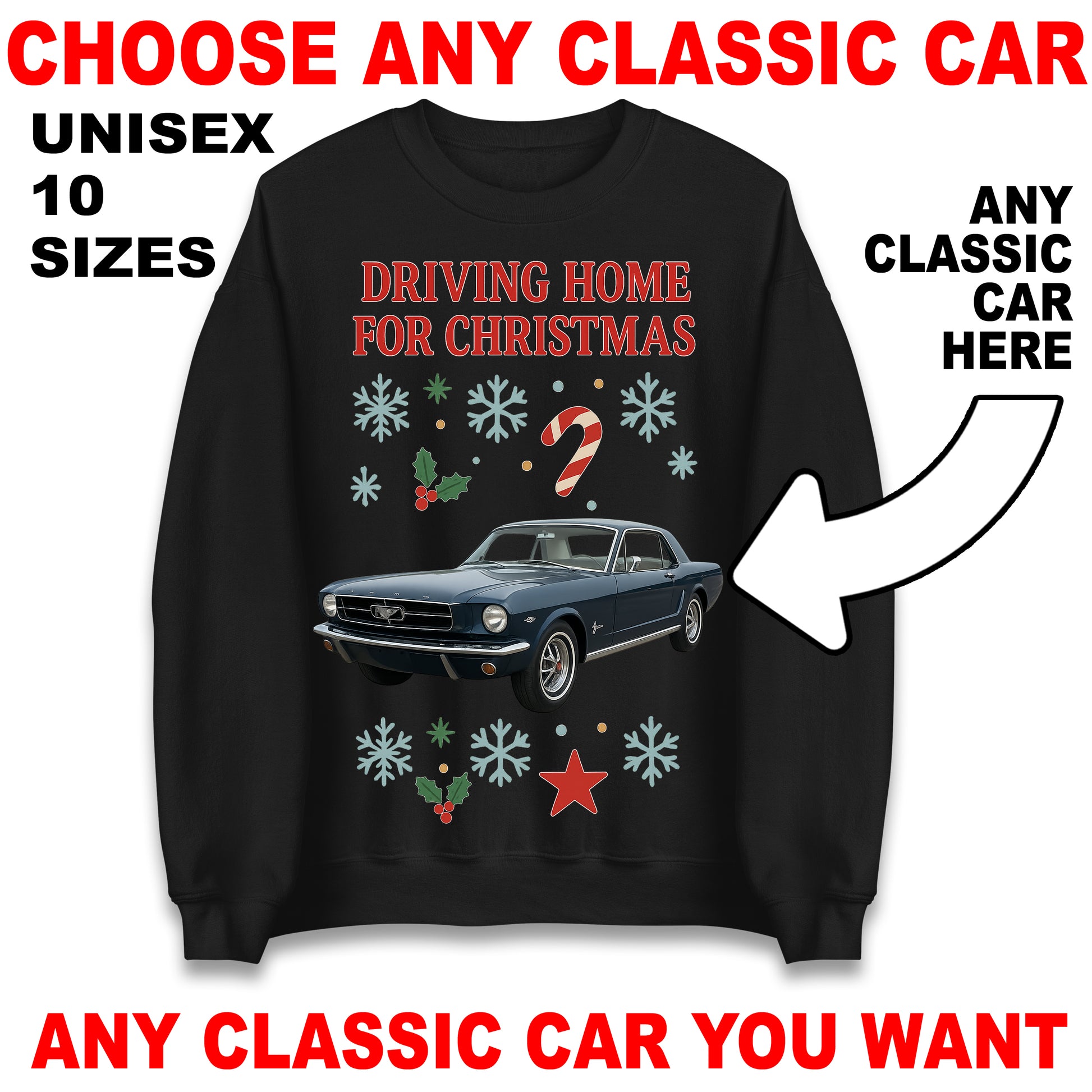 Classic Car Christmas Jumper
