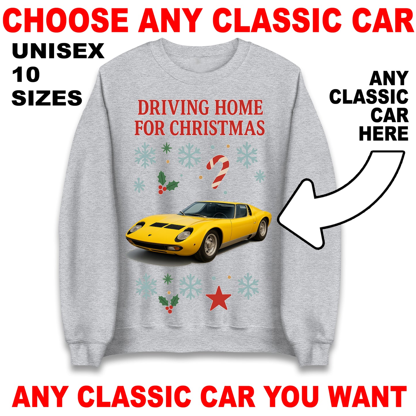 Classic Car Christmas Jumper