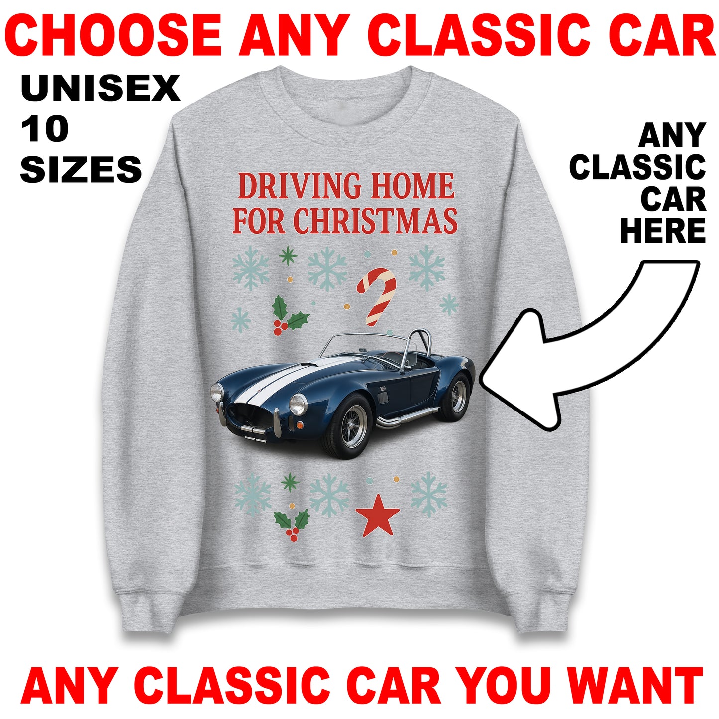 Classic Car Christmas Jumper