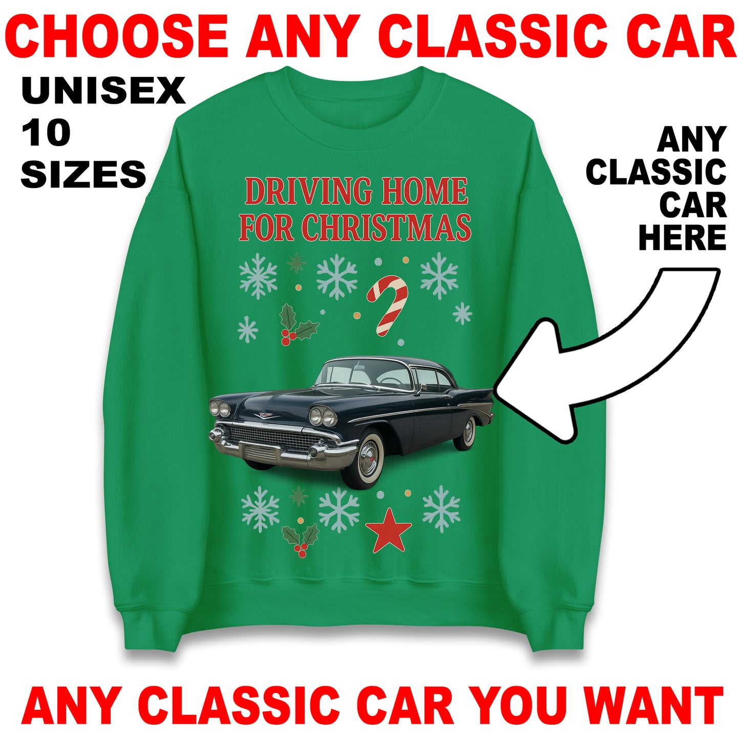 Classic Car Christmas Jumper