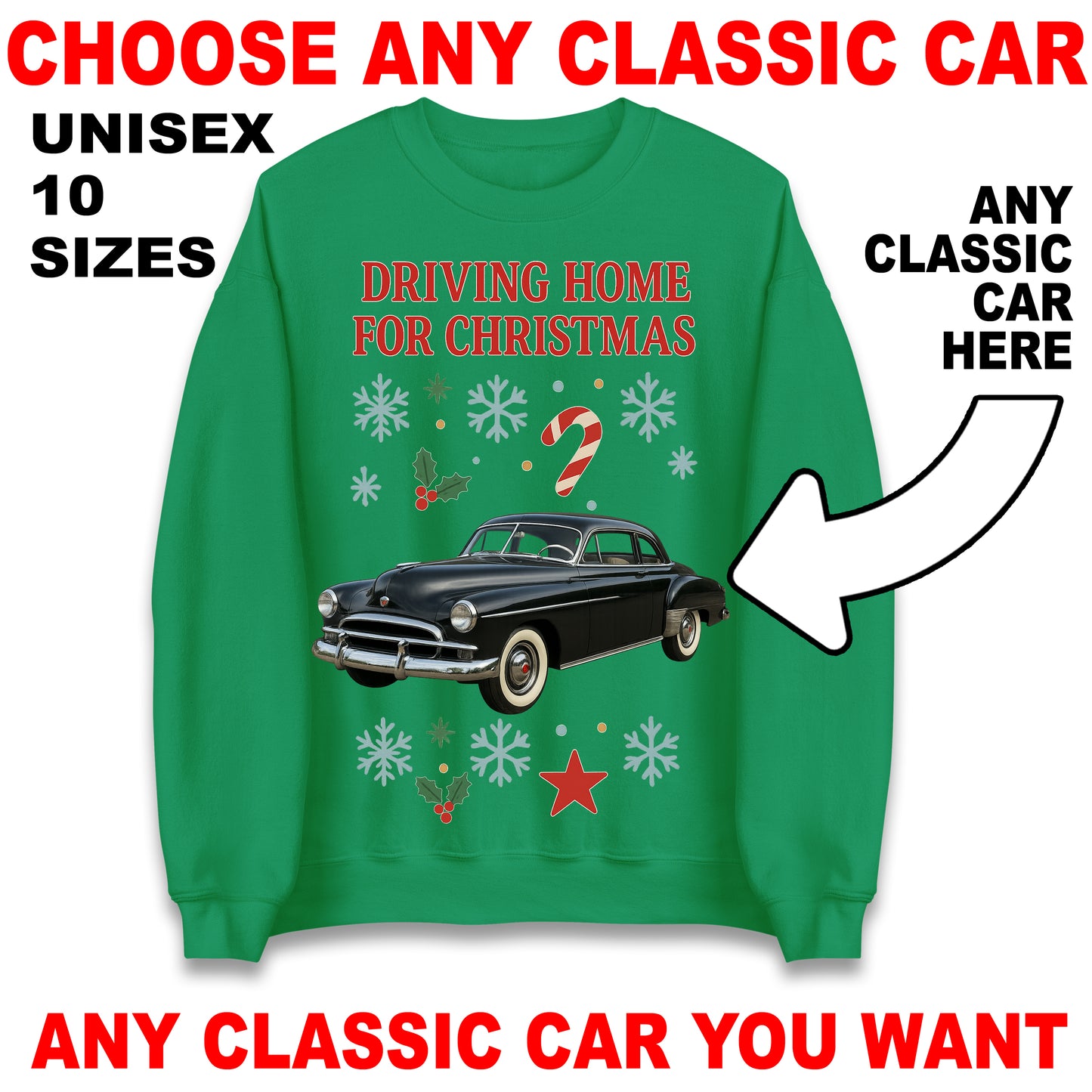 Classic Car Christmas Jumper