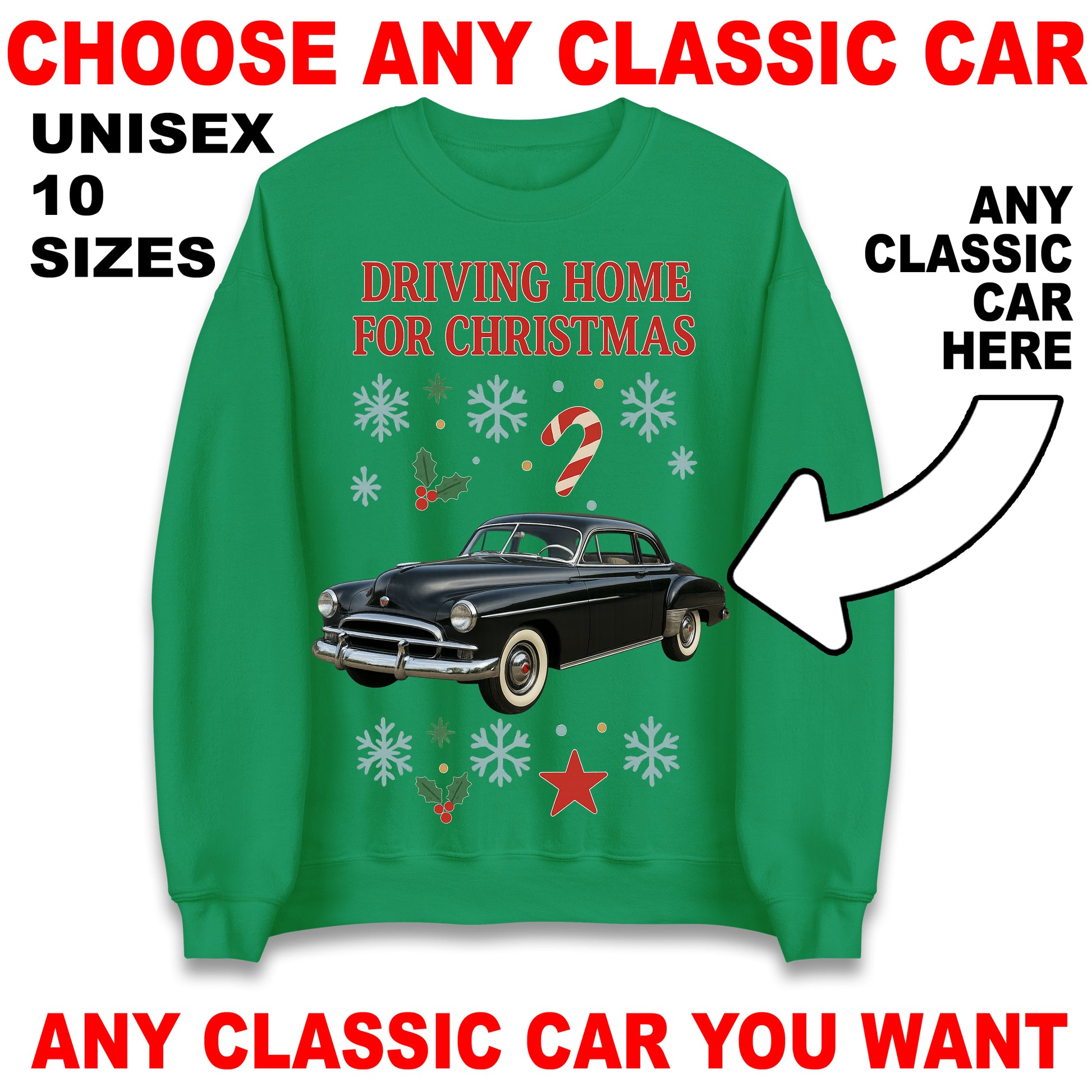 Classic Car Christmas Jumper