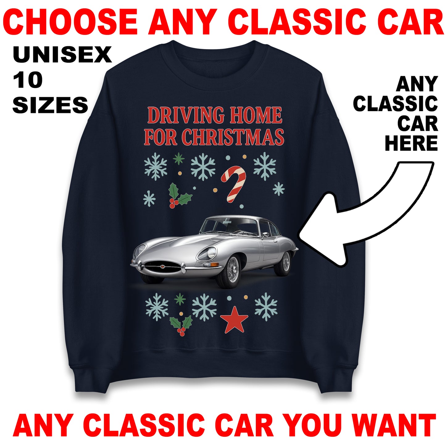 Classic Car Christmas Jumper