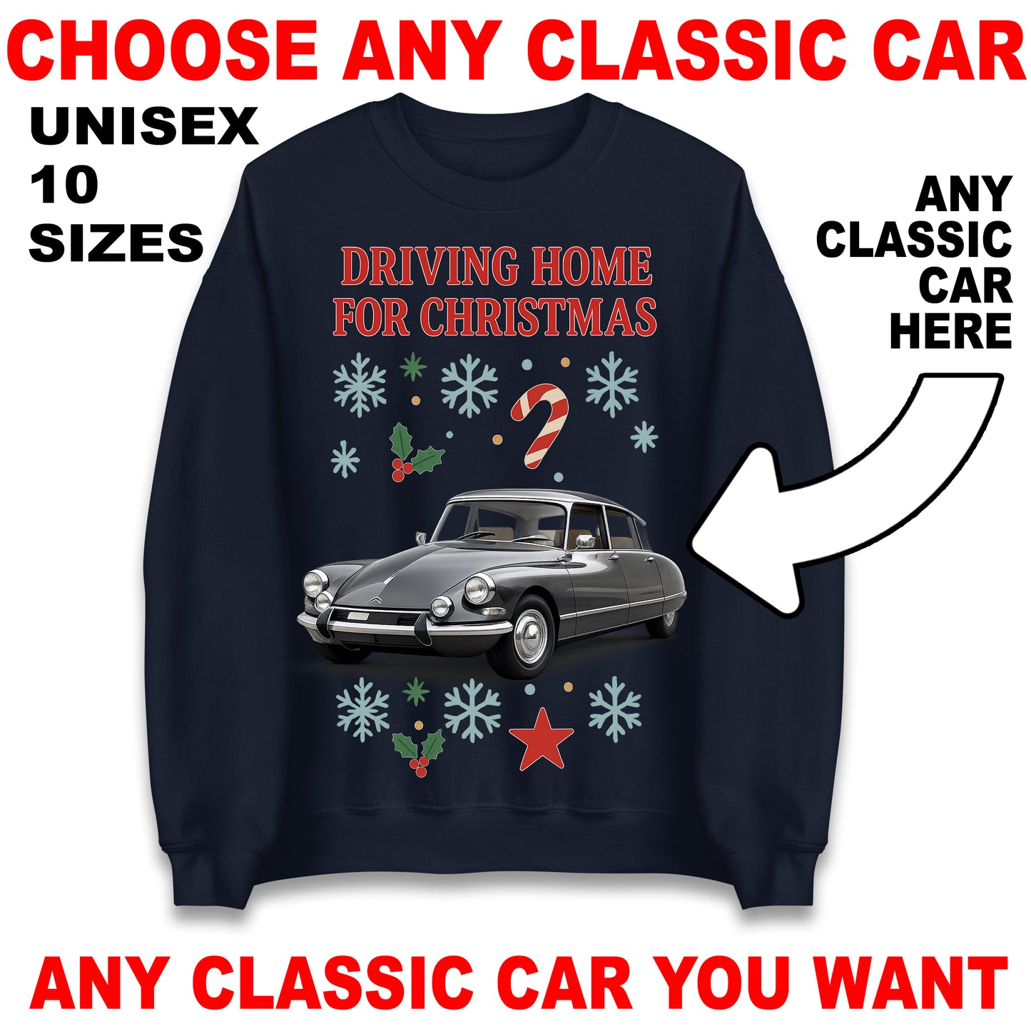 Classic Car Christmas Jumper
