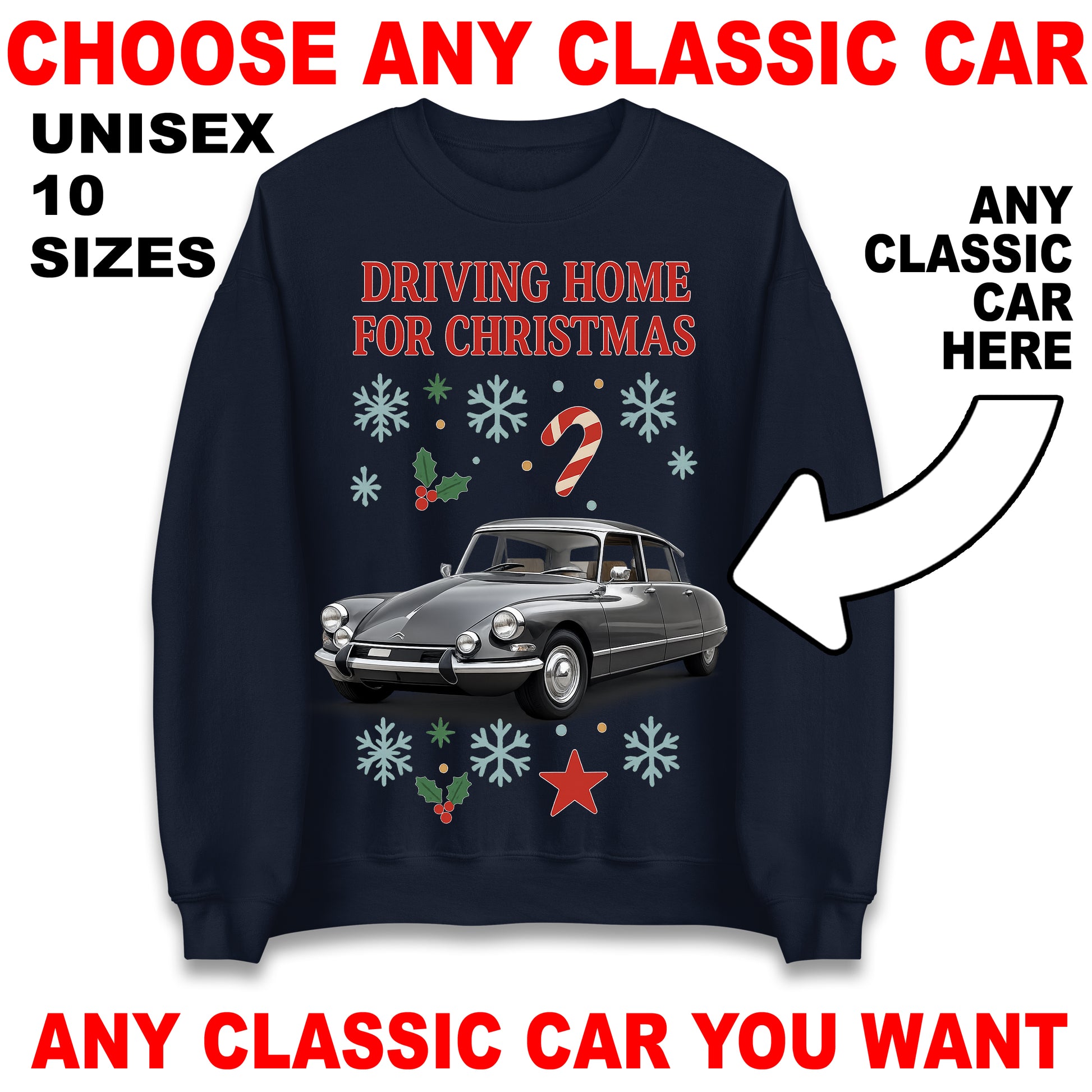Classic Car Christmas Jumper