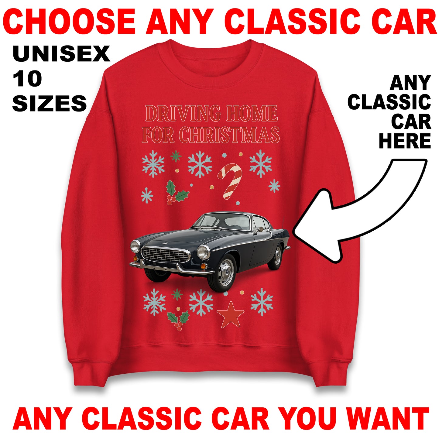 Classic Car Christmas Jumper