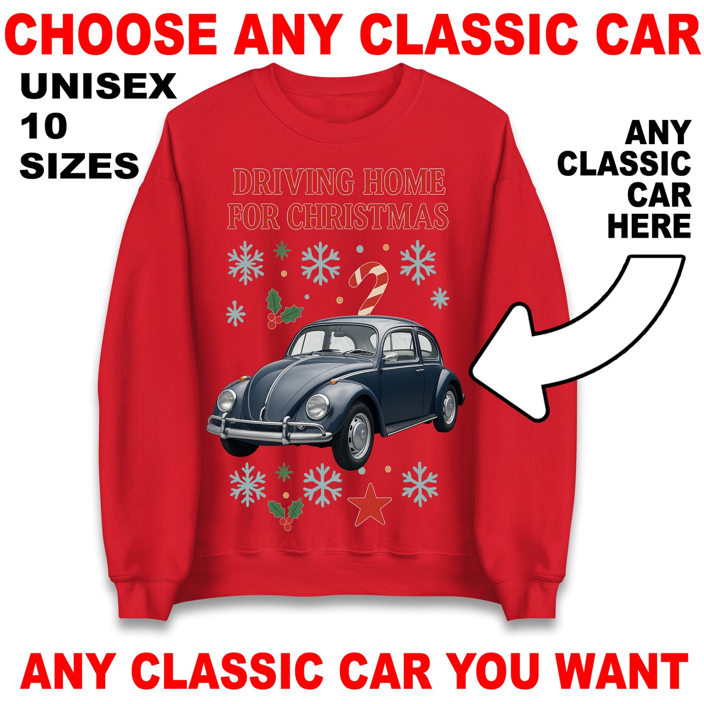 Classic Car Christmas Jumper