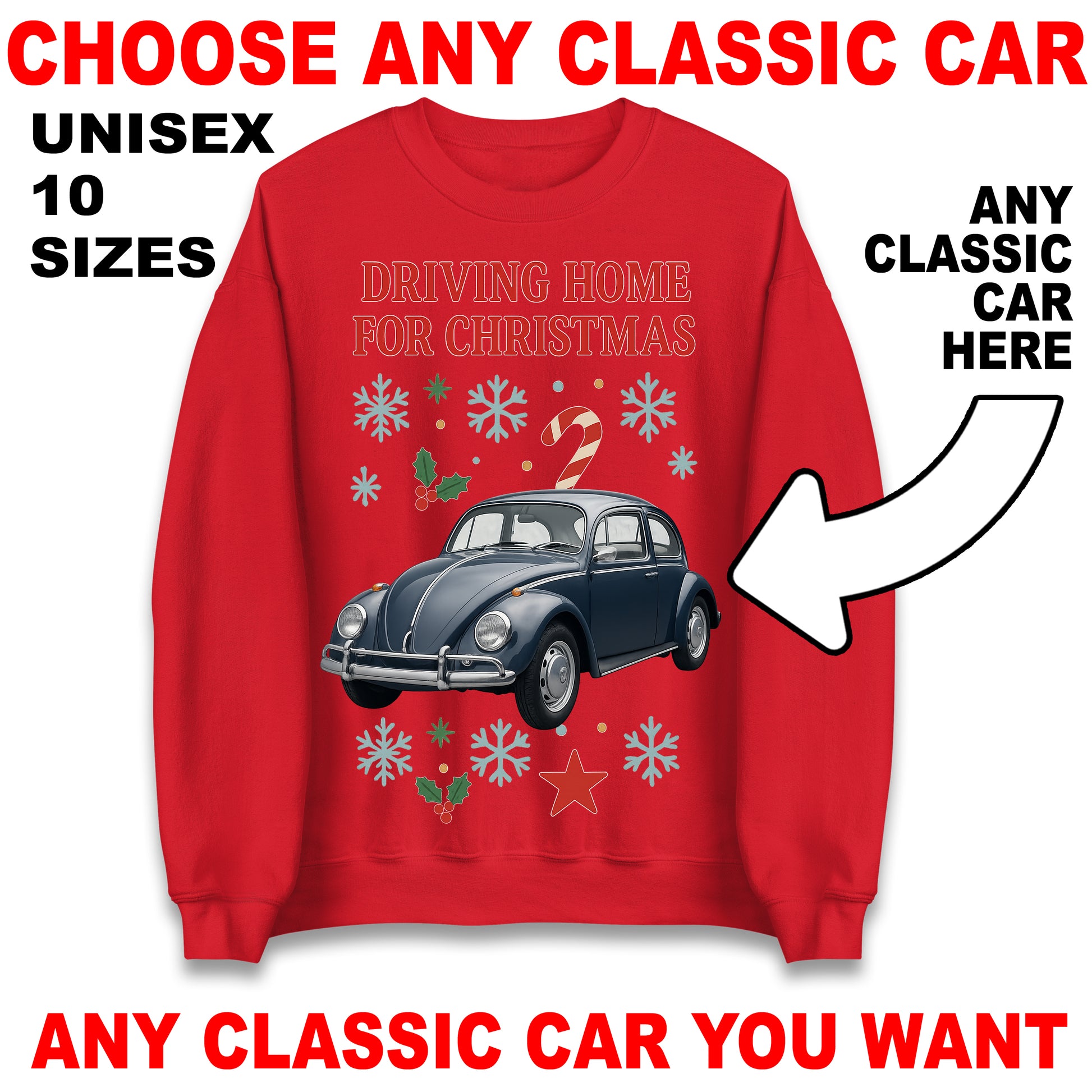 Classic Car Christmas Jumper