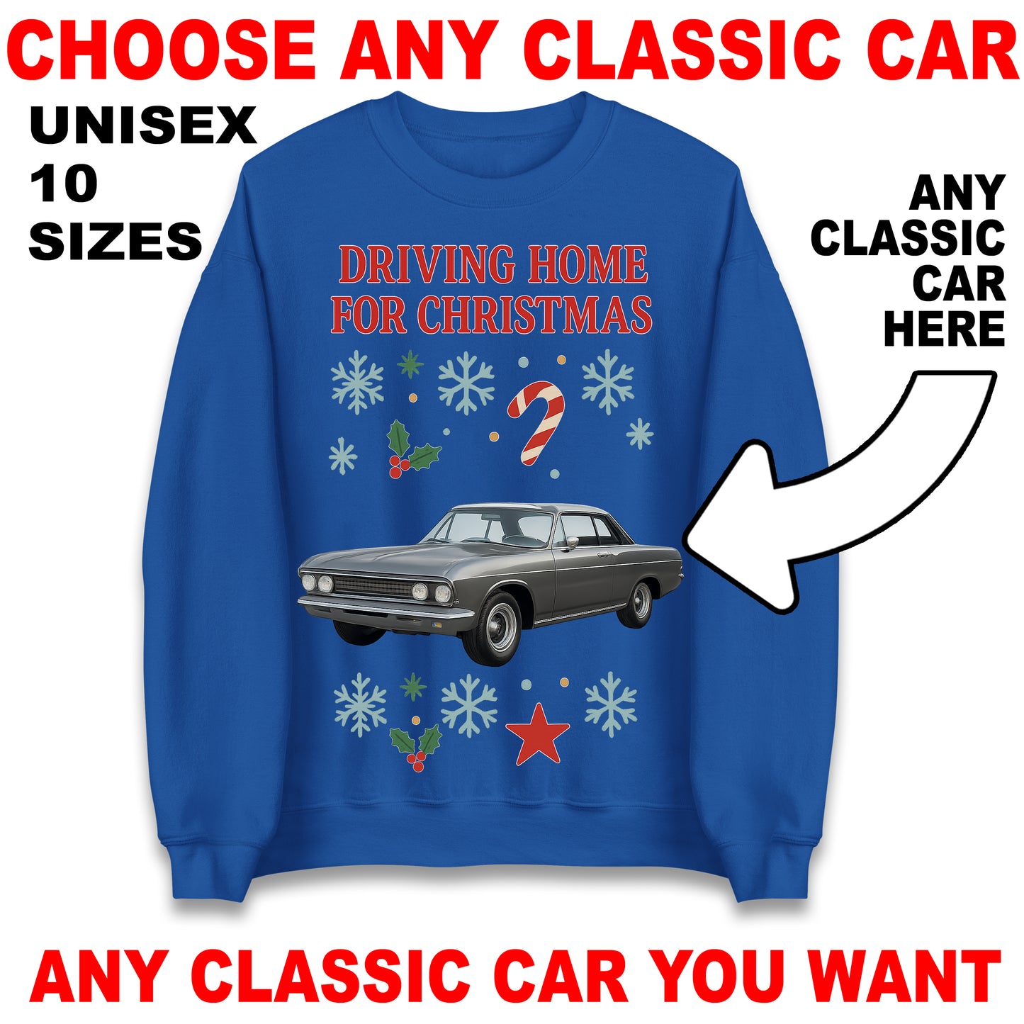 Classic Car Christmas Jumper