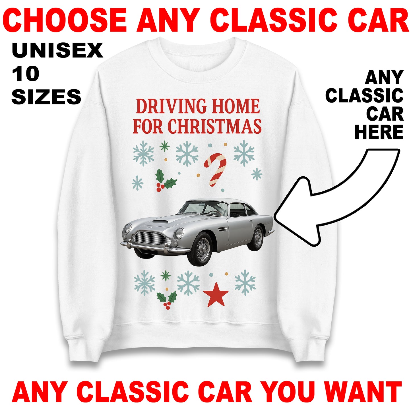 Classic Car Christmas Jumper