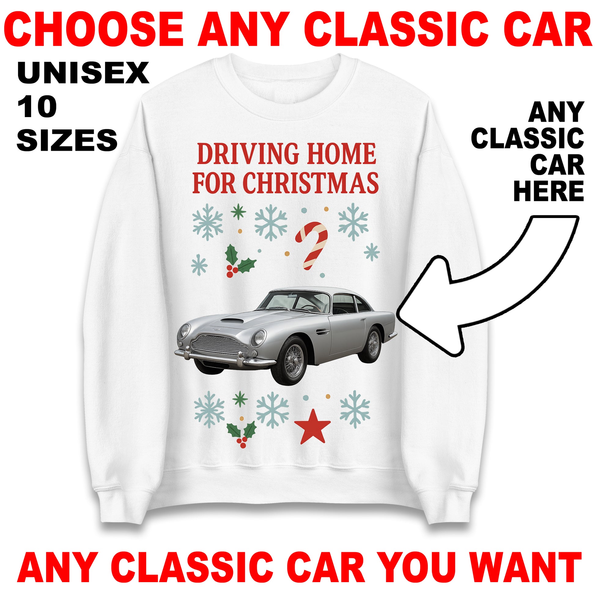 Classic Car Christmas Jumper
