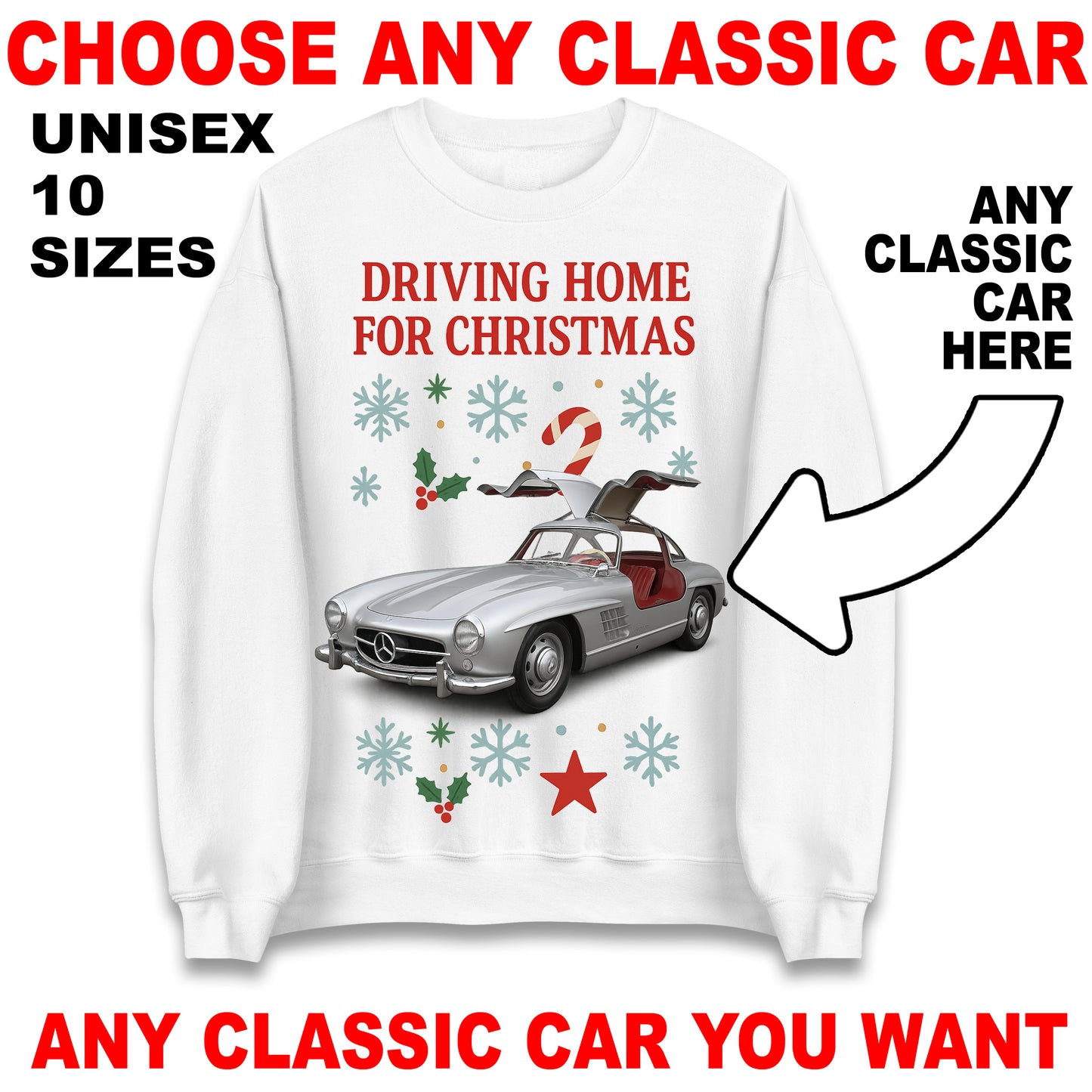Classic Car Christmas Jumper