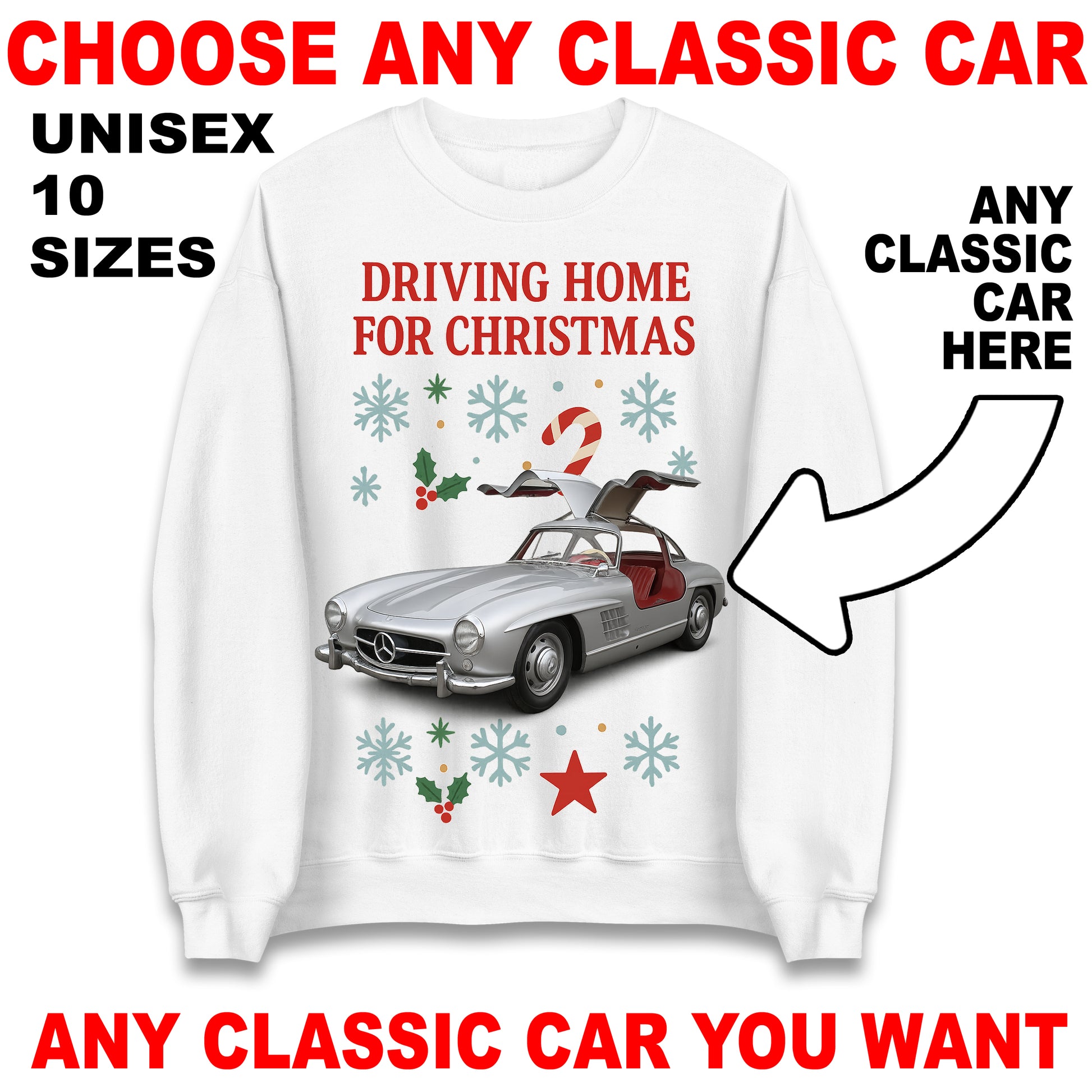 Classic Car Christmas Jumper