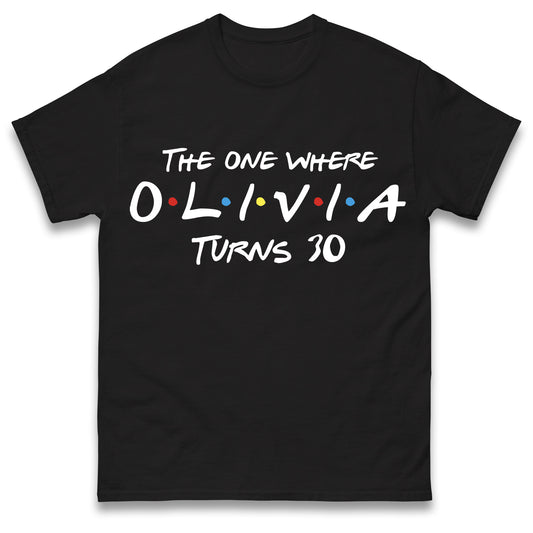 Custom Birthday T Shirt The One Where Name Turns Any Age 18 20 21 30 40 50 Custom Birthday Gift