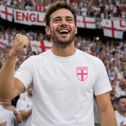 Custom Pink England Name and Number T Shirt for Women Personalised Womens Football T Shirt Pink Text
