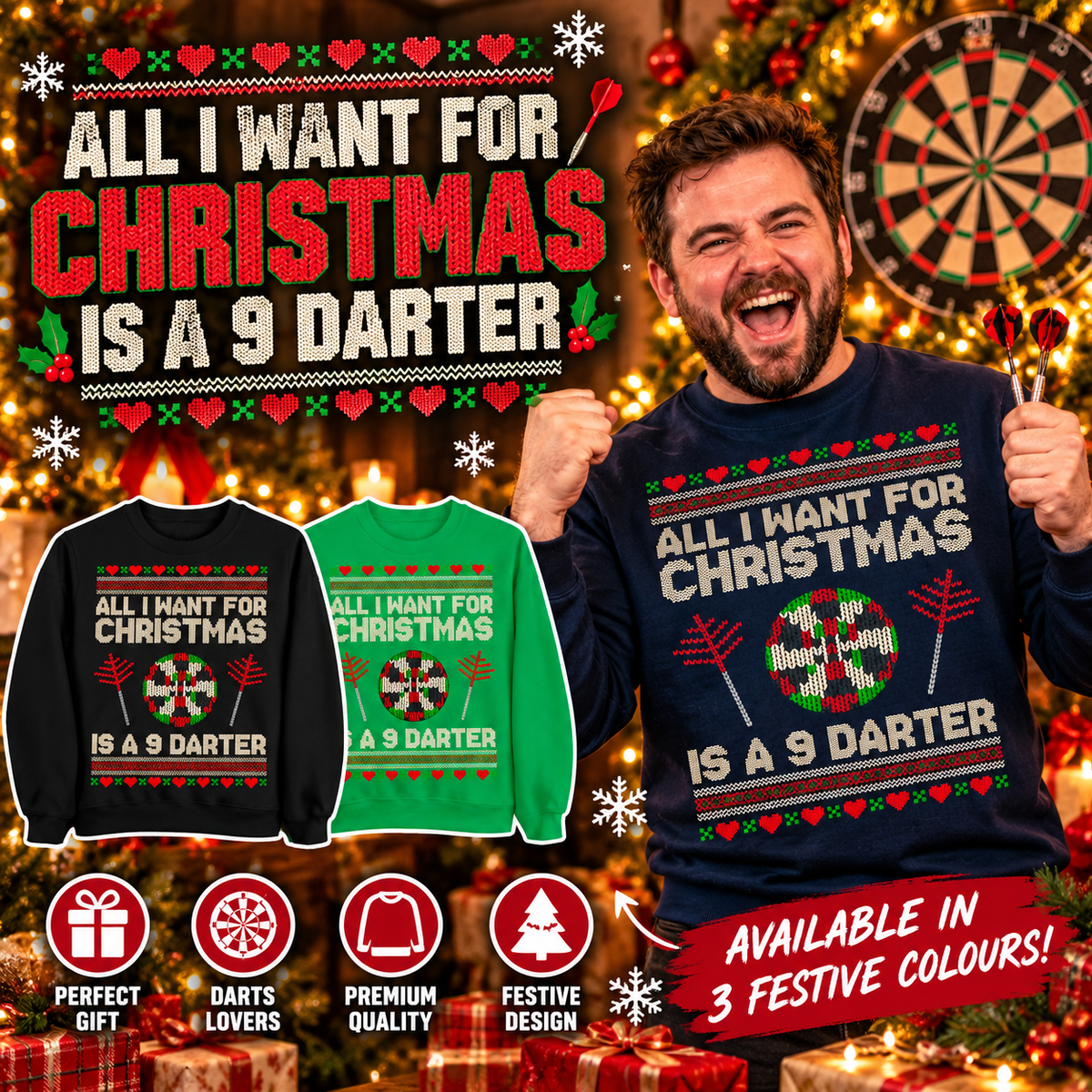 Darts Christmas Jumper for Sale