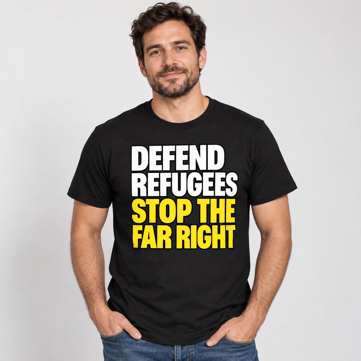 Defend Refugees Stop The Far Right T-Shirt Anti-Racism Protest Tee