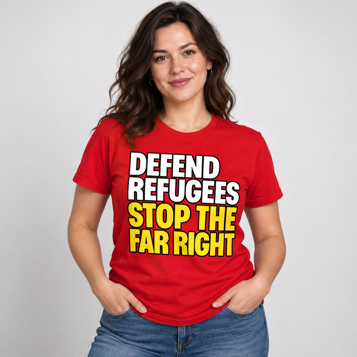 Defend Refugees Stop The Far Right T-Shirt Anti-Racism Protest Tee