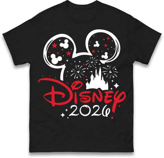 Disney 2026 White Holiday T-Shirts Vacation Unisex Holiday Shirts Reveal Tops Paris Florida Travel T-Shirts Matching Family Tops Gift