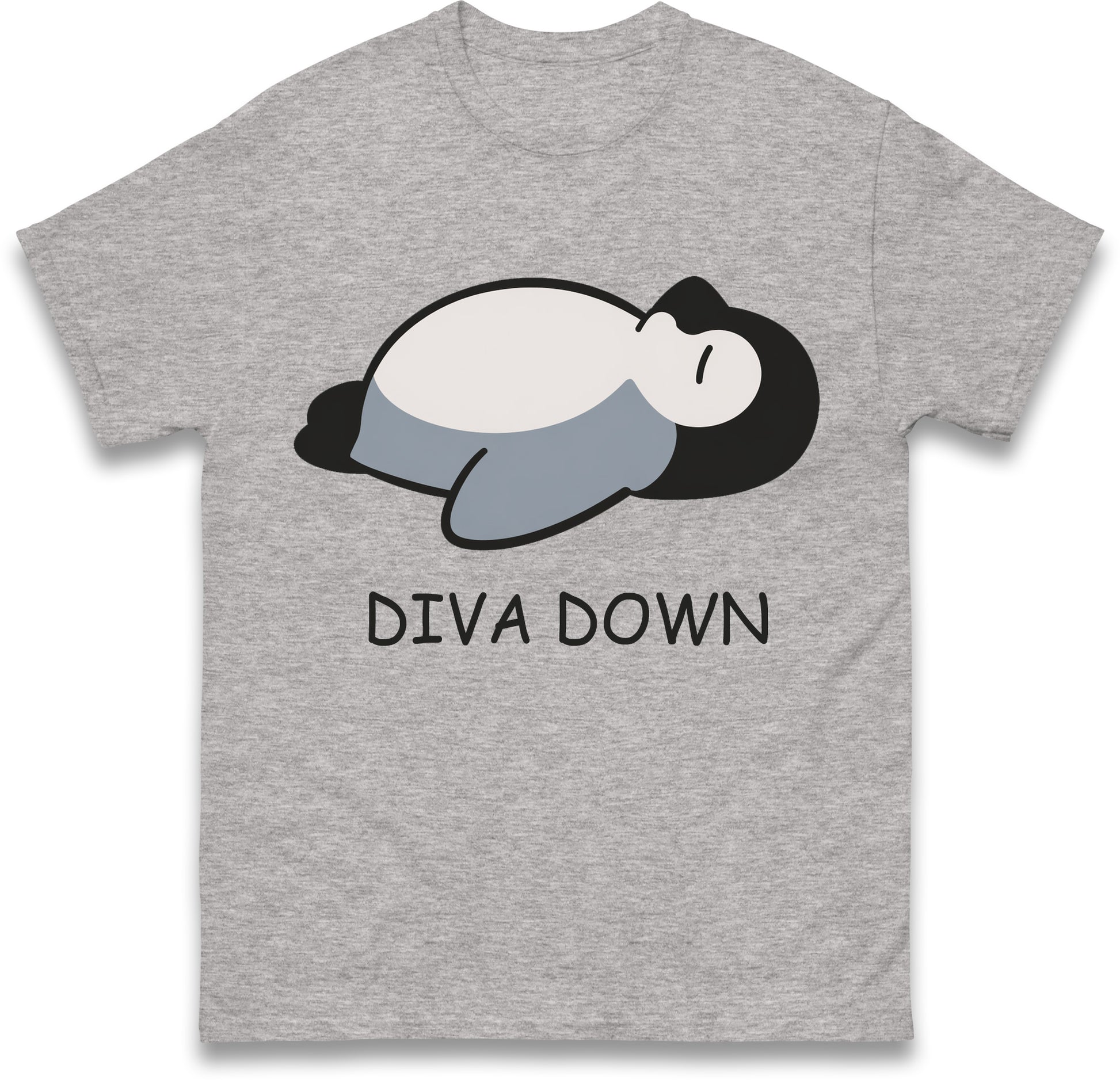 Diva Down Penguin T Shirt Funny Penguin Tee Cute Animal Shirt