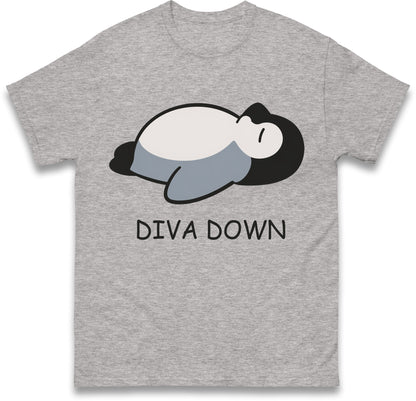 Diva Down Penguin T Shirt Funny Penguin Tee Cute Animal Shirt