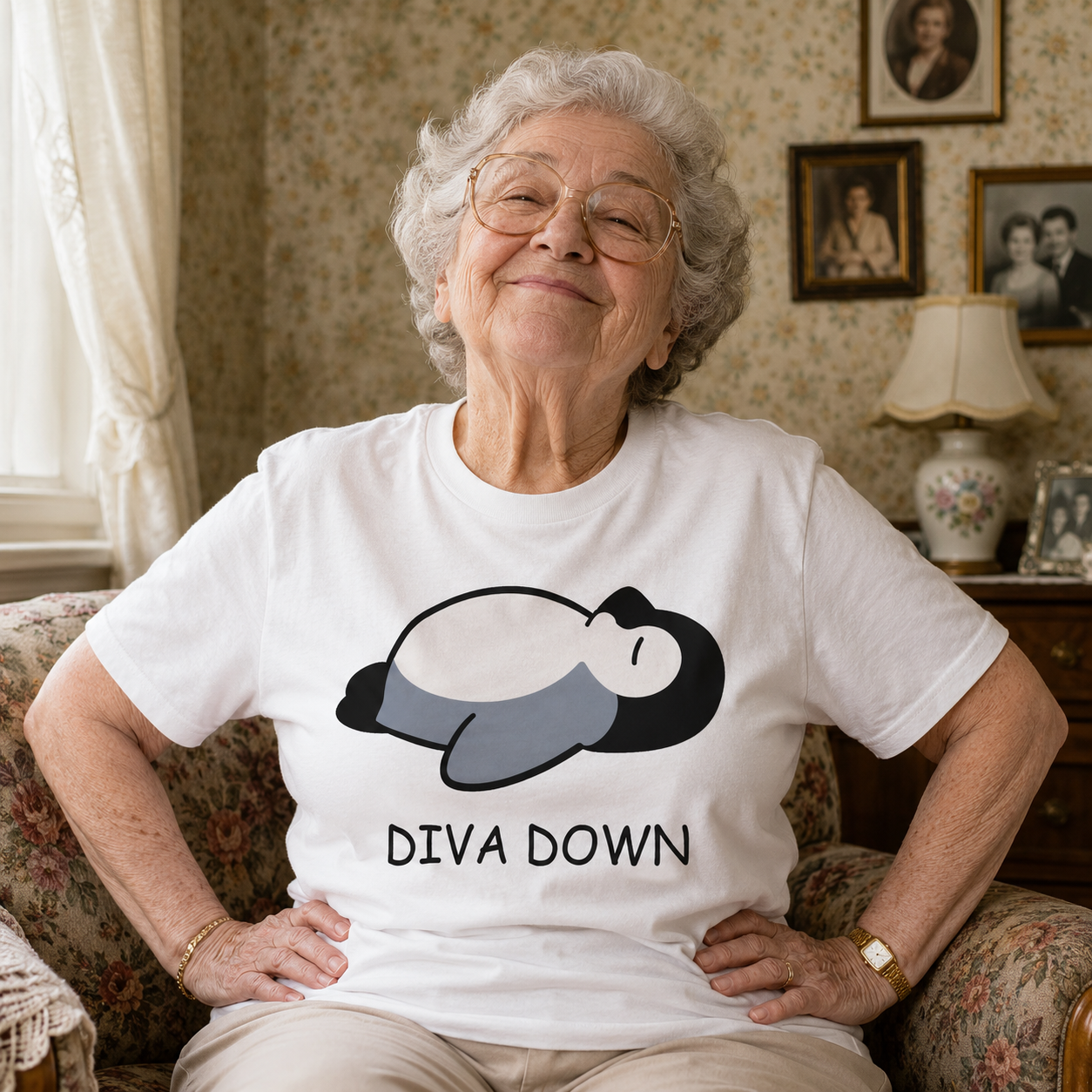 Diva Down Penguin T Shirt Funny Penguin Tee Cute Animal Shirt