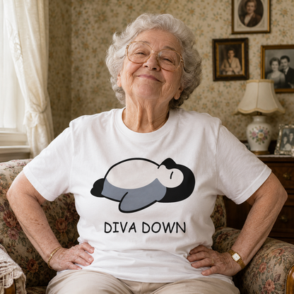 Diva Down Penguin T Shirt Funny Penguin Tee Cute Animal Shirt
