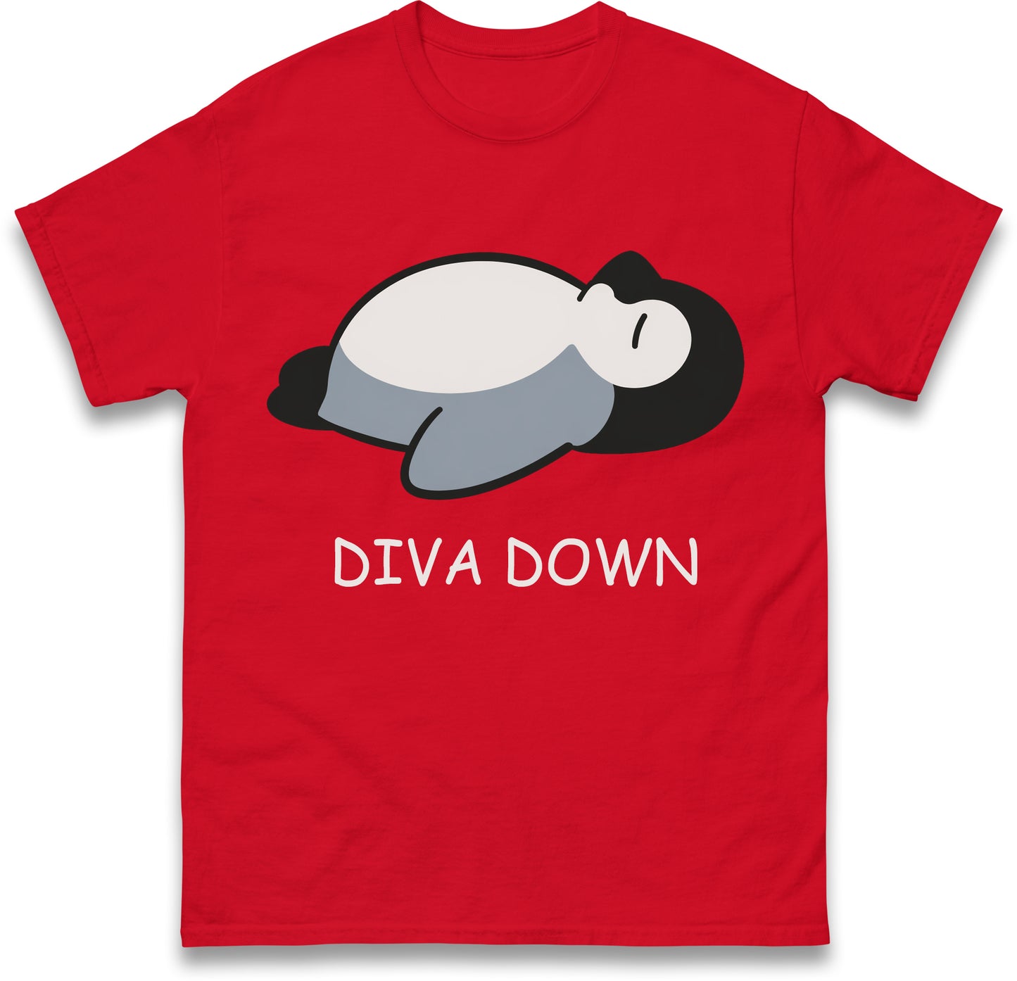 Diva Down Penguin T Shirt Funny Penguin Tee Cute Animal Shirt